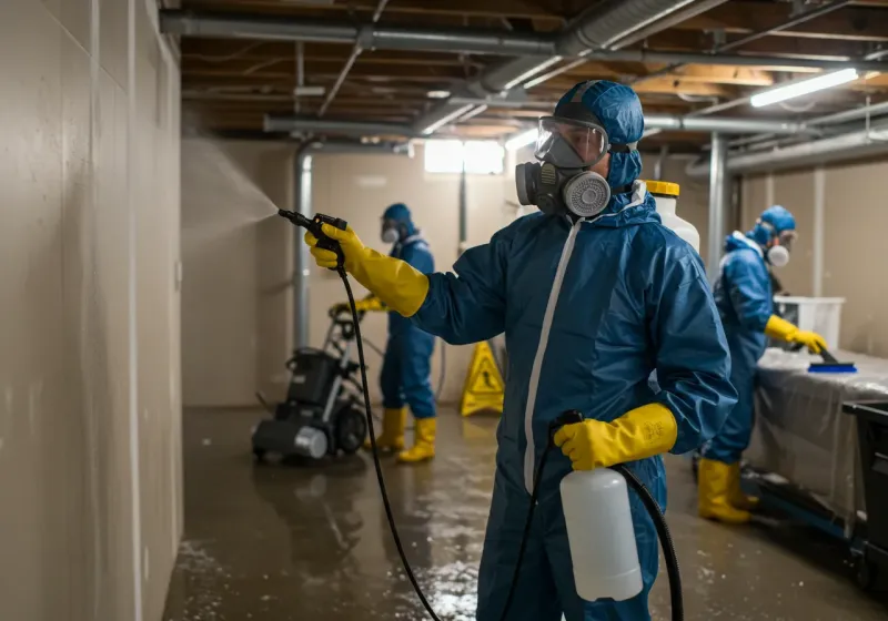 Basement Sanitization and Antimicrobial Treatment process in Crooksville, OH